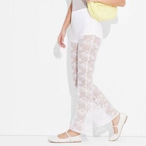 Women's Mid-Rise Flare Sheer Lace
Pants - Wild Fable™ White
